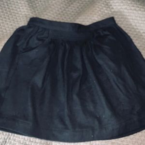 Girls Black Wool Burberry Skirt